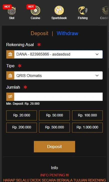 cara deposit APK Freechip 20000 Slot